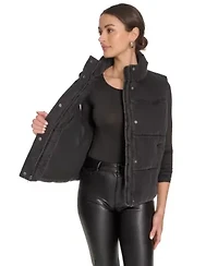 Denim Western Puffer Vest