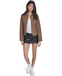 Lightweight Diamond Quilted Jacket With Corduroy Collar