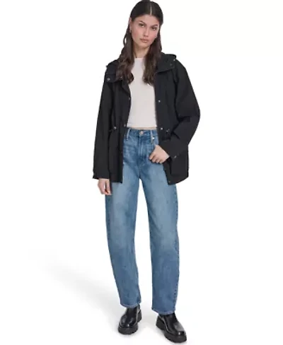 Cinch Waist Hooded Rain Anorak