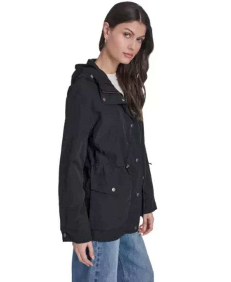 Cinch Waist Hooded Rain Anorak