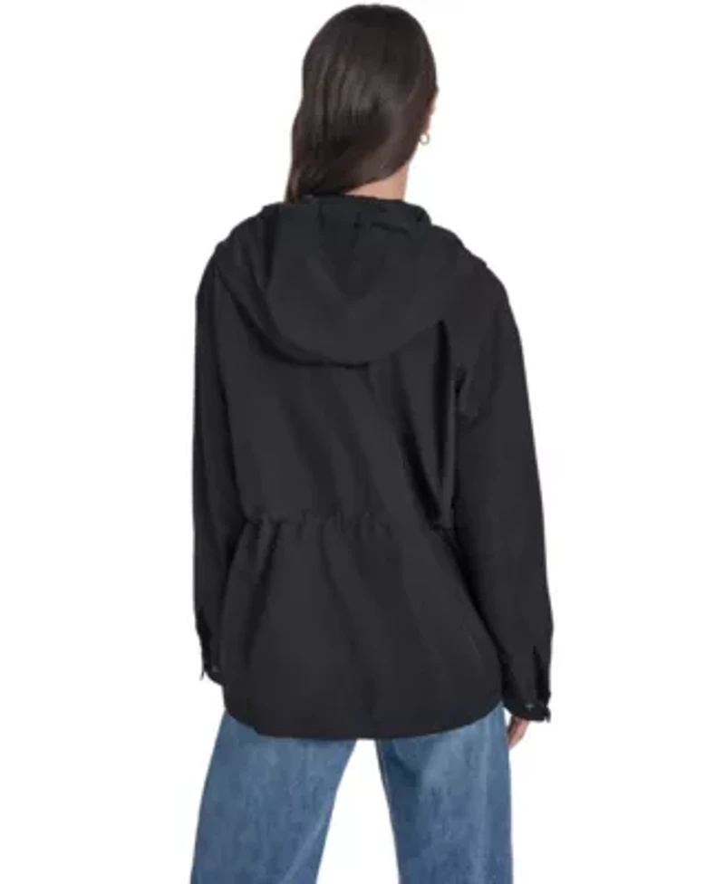 Cinch Waist Hooded Rain Anorak