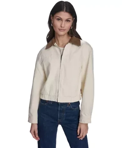 Lightweight Cotton Bomber With Corduroy Collar