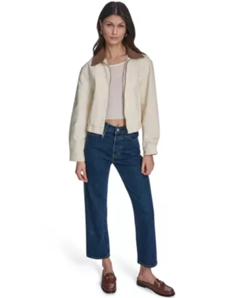 Lightweight Cotton Bomber With Corduroy Collar