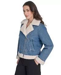 Denim Sherpa Lined Moto