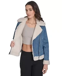 Denim Sherpa Lined Moto