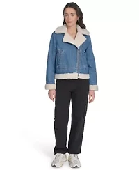 Denim Sherpa Lined Moto