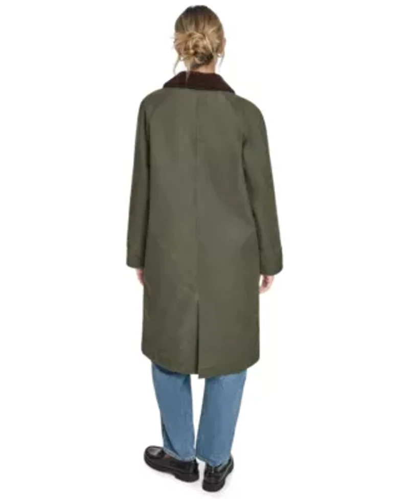 Maxi Barn Coat with Quilted Plaid Lining