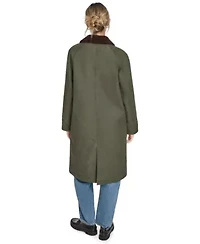 Maxi Barn Coat with Quilted Plaid Lining