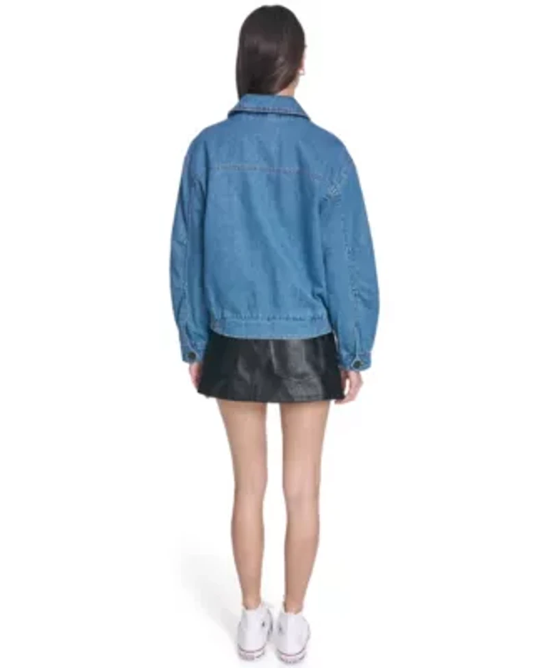 Relaxed Fit Cotton Bomber Jacket