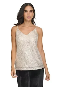 Women's Sequin Strappy Cami