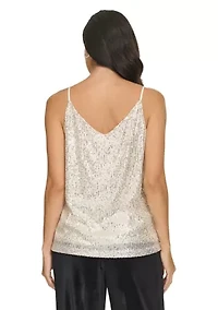 Women's Sequin Strappy Cami