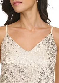 Women's Sequin Strappy Cami