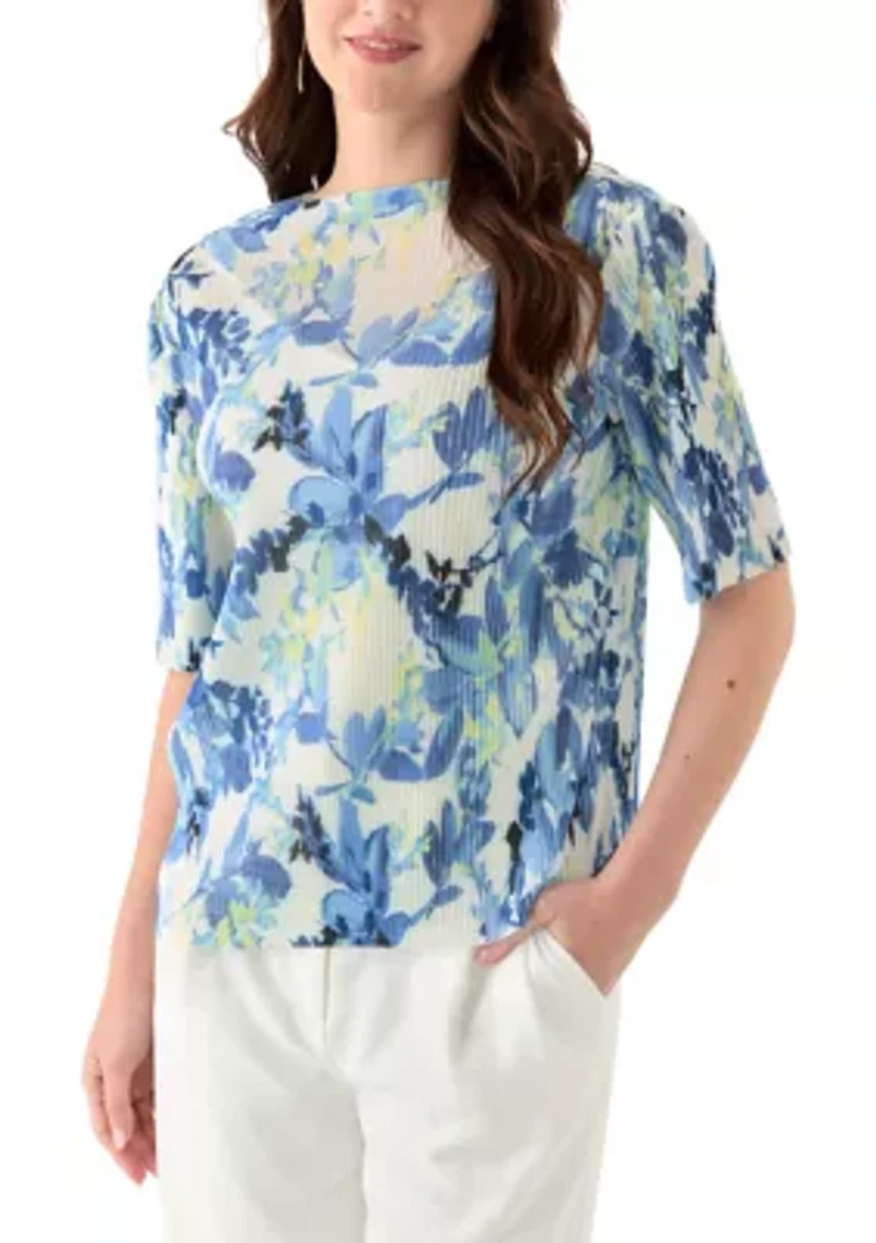 Women's Printed Mesh Top