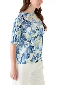 Women's Printed Mesh Top