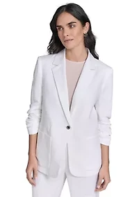 Women's Linen One Button Jacket