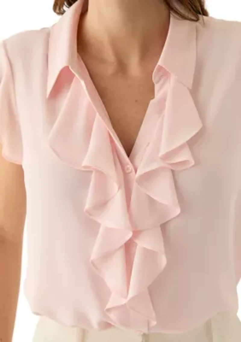 Women's Ruffle Front Blouse