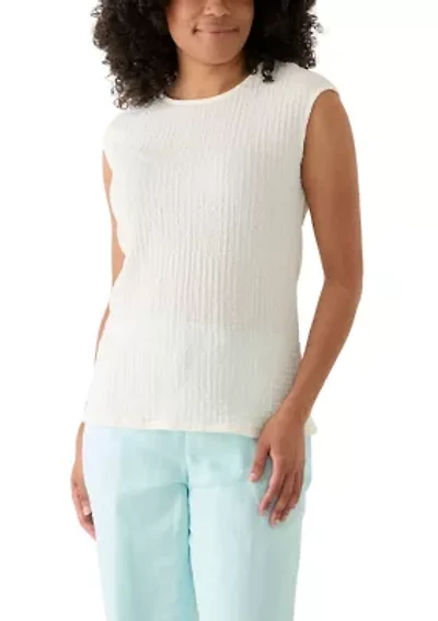 Women's Sleeveless Textured Blouse