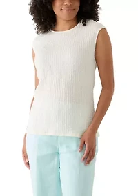 Women's Sleeveless Textured Blouse