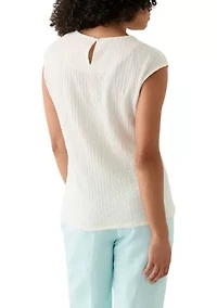 Women's Sleeveless Textured Blouse