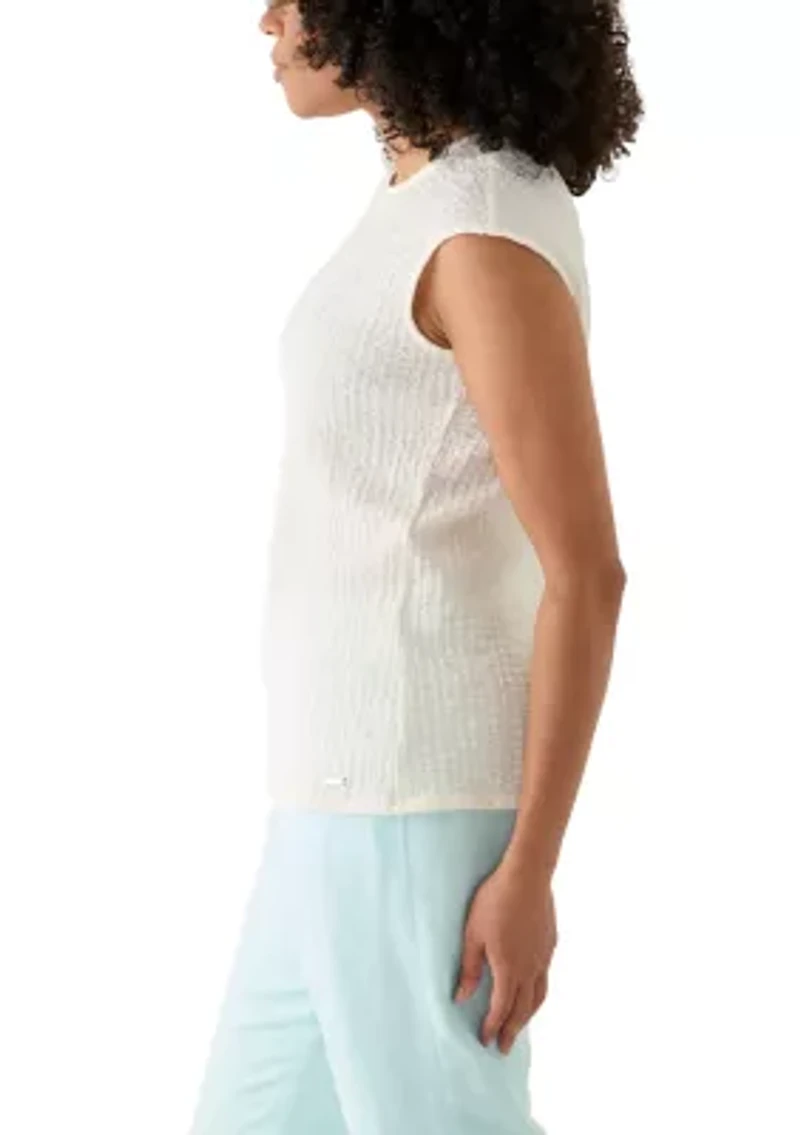 Women's Sleeveless Textured Blouse