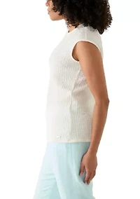 Women's Sleeveless Textured Blouse