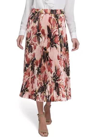 Women's Pleated Printed Skirt