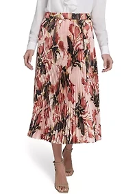 Women's Pleated Printed Skirt