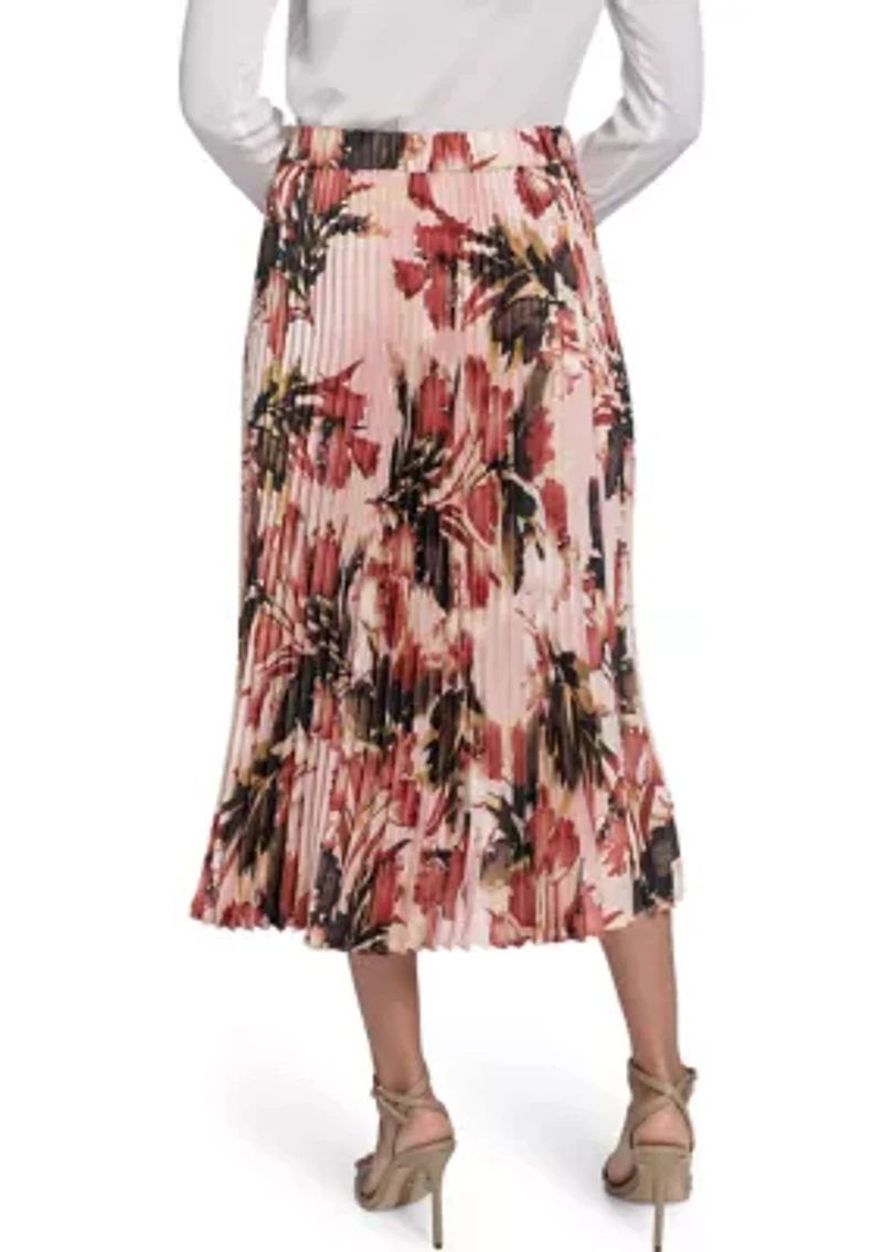 Women's Pleated Printed Skirt