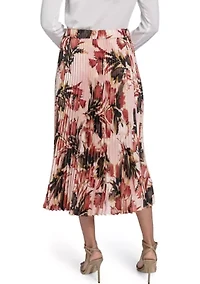 Women's Pleated Printed Skirt