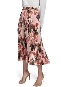 Women's Pleated Printed Skirt
