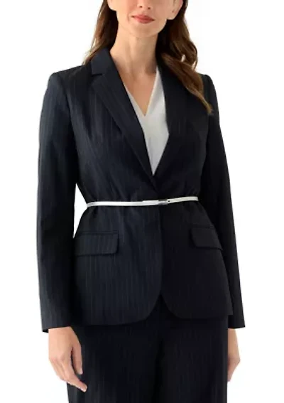 Women's Pinstripe Jacket with Belt