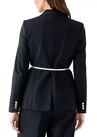 Women's Pinstripe Jacket with Belt