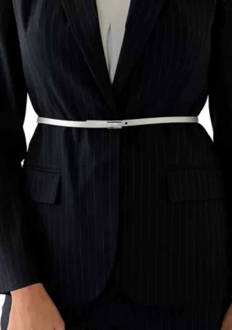 Women's Pinstripe Jacket with Belt