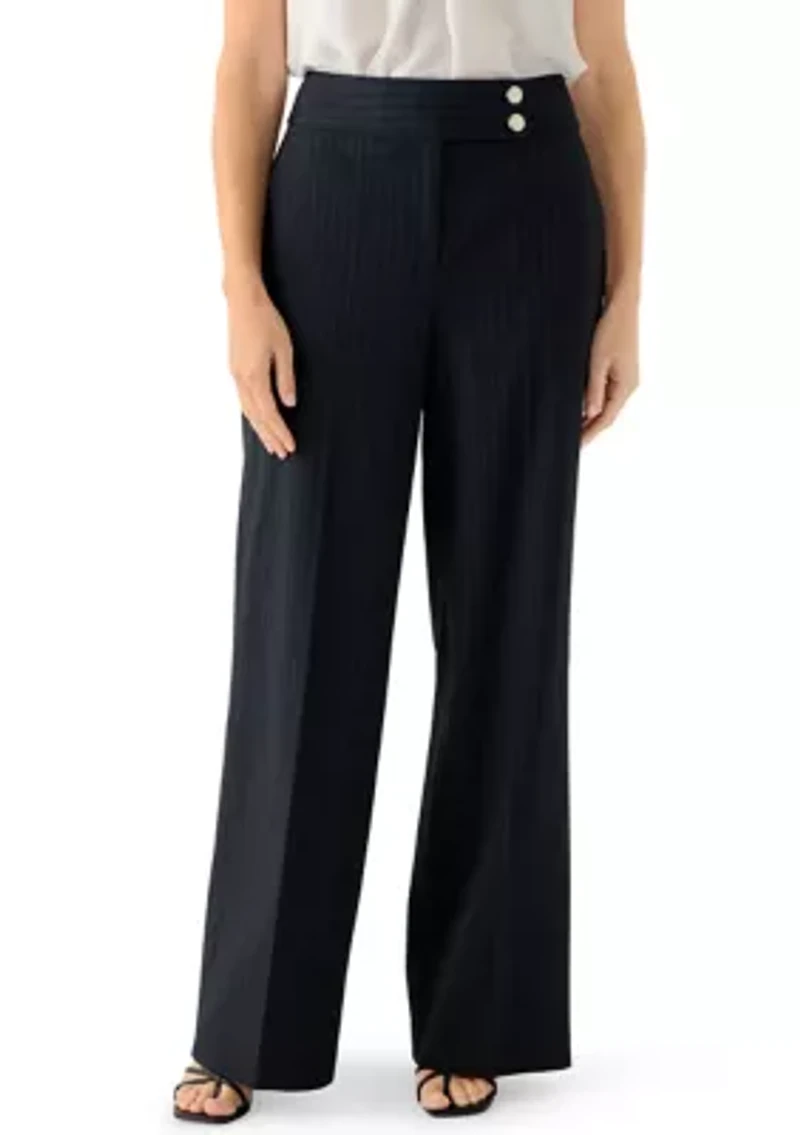 Women's Wide Leg Pinstripe Pants