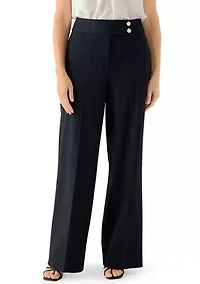 Women's Wide Leg Pinstripe Pants