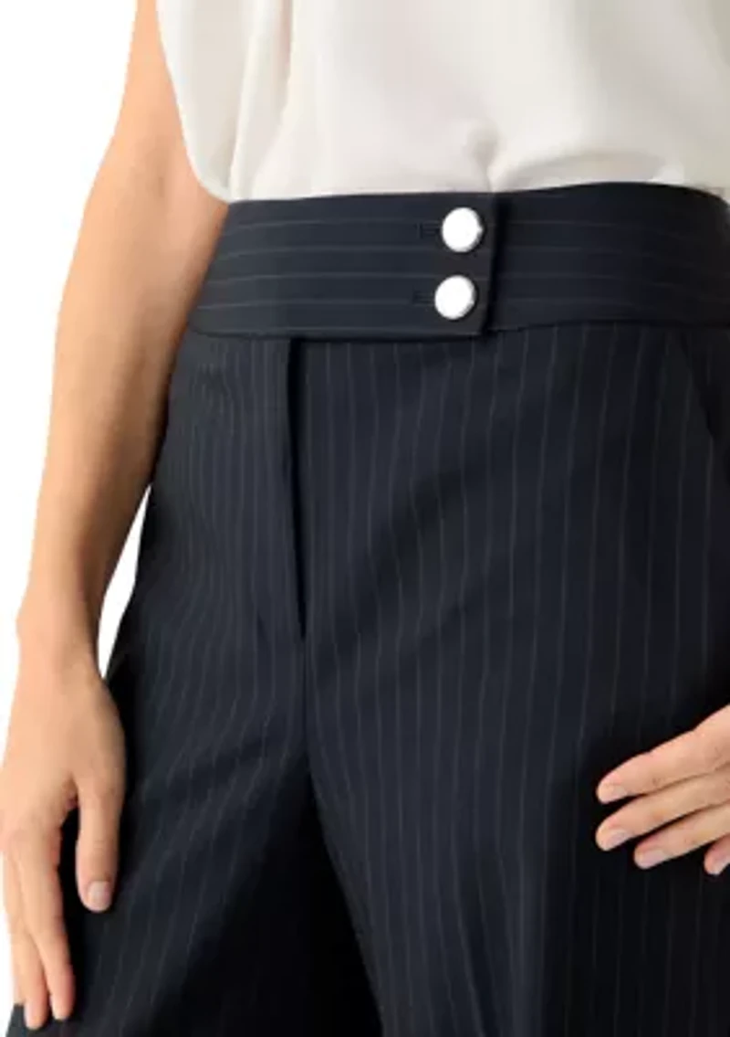 Women's Wide Leg Pinstripe Pants