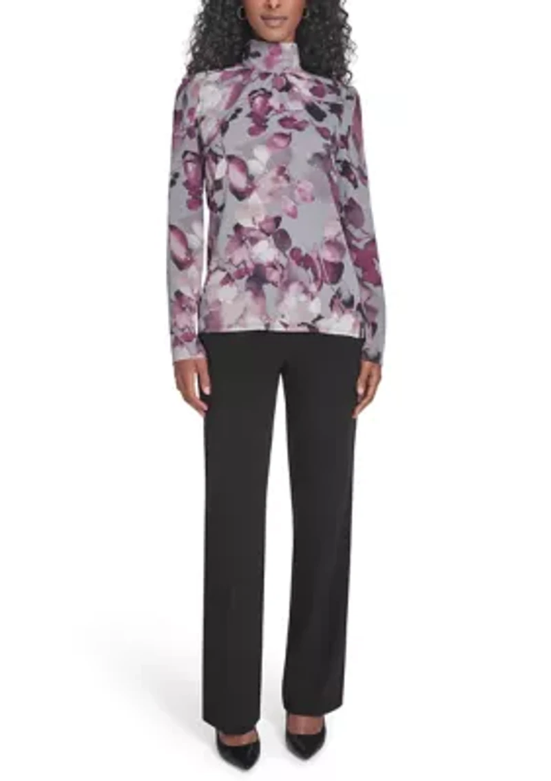 Women's Novelty Long Sleeve Mock Neck Suit Top