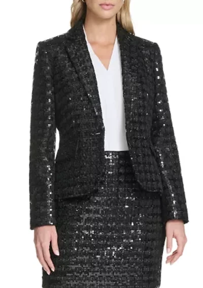 Women's Novelty Shine One-Button Jacket