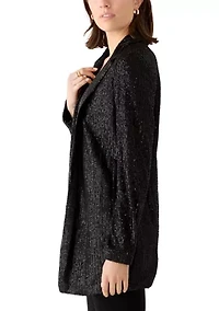 Women's Open Front Metallic Sequin Jacket