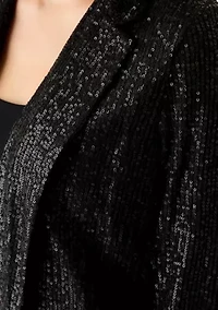 Women's Open Front Metallic Sequin Jacket