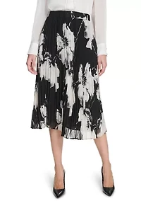 Women's Floral Pleated Skirt