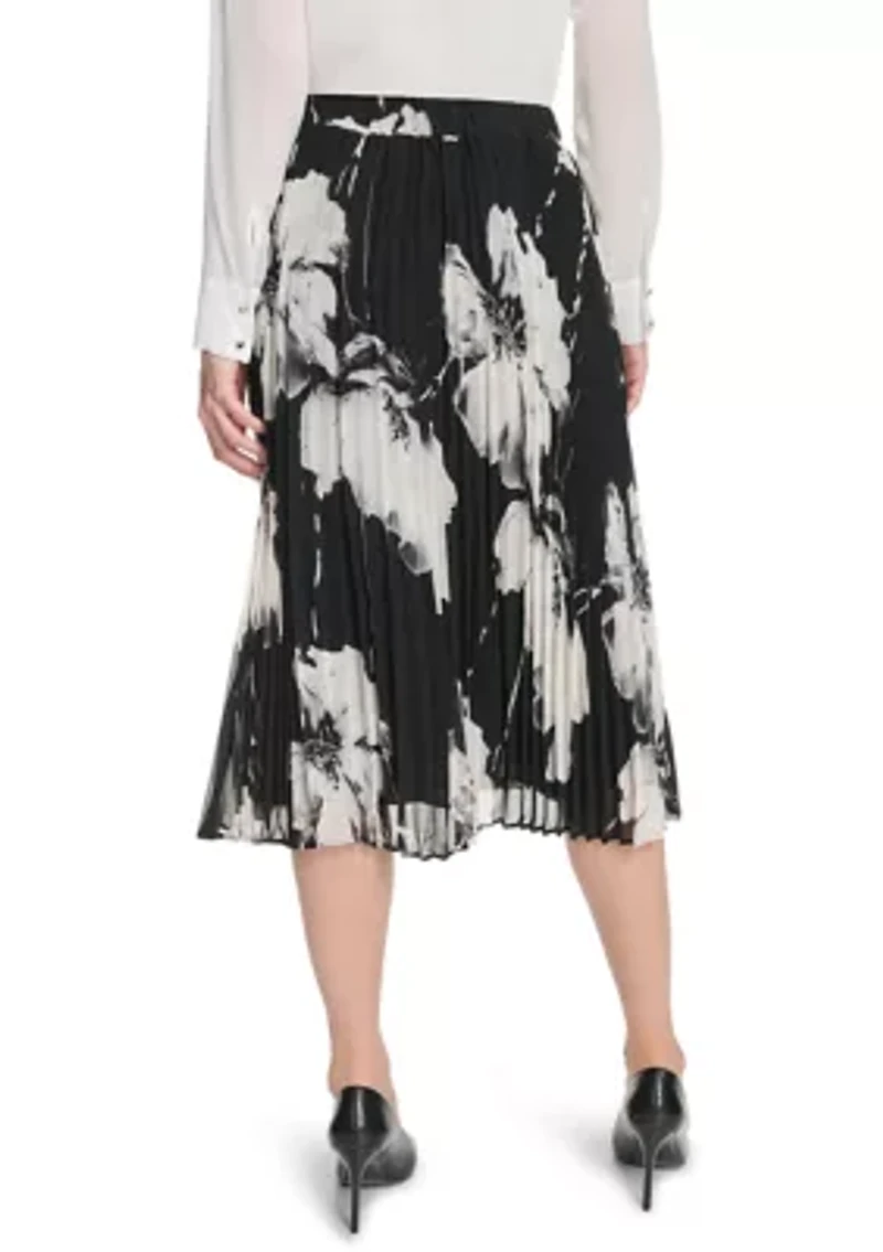 Women's Floral Pleated Skirt
