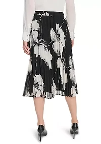 Women's Floral Pleated Skirt