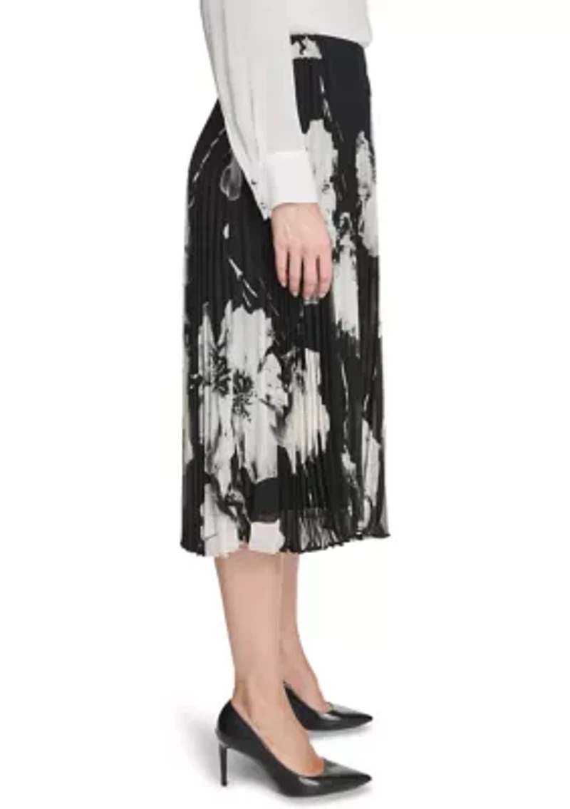 Women's Floral Pleated Skirt