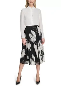 Women's Floral Pleated Skirt