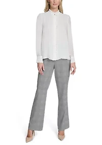 Women's Long Sleeve Blouse with Ruffle Detailing