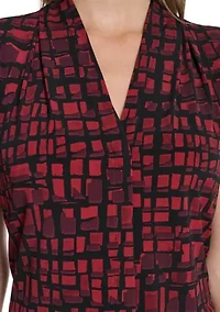 Women's Sleeveless V-Neck Animal Print Knit Top