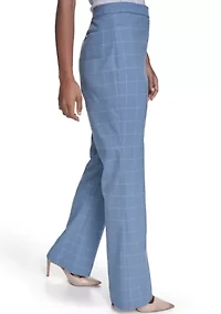 Women's Wide Leg Windowpane Pants