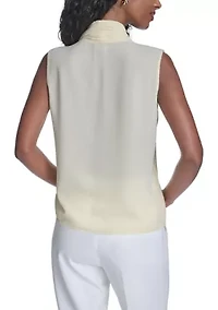 Women's Sleeveless Tie Neck Blouse