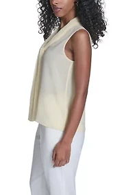 Women's Sleeveless Tie Neck Blouse
